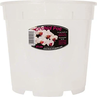 Image of 2X Clear Orchid Pot White 21cm