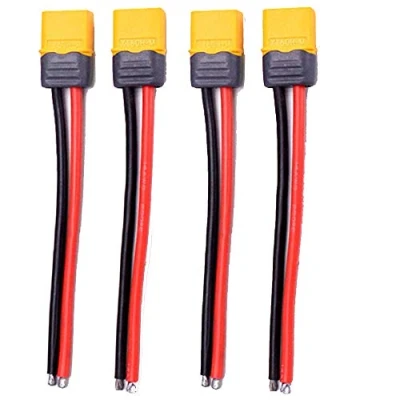 Image of 4 Pcs XT60 Cable Pigtail XT60H male Female Connector plug Wire and 5.9inch 12AWG Silicon for RC Lipo Battery (XT60 wire)