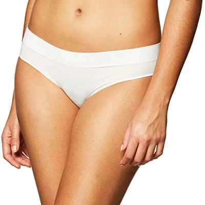 Image of DKNY Women&#039;s Seamless Litewear Bikini Panty Style Underwear, Poplin White, S