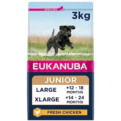 Image of Eukanuba Complete Dry Dog Food for Junior Puppy Large and Giant Breeds with Fresh Chicken 3 kg
