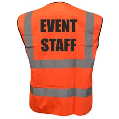 Image of Event Staff Orange Hi Vis Viz Safety Vest Waistcoat Reflective High Visibility EN471 BS xxx large