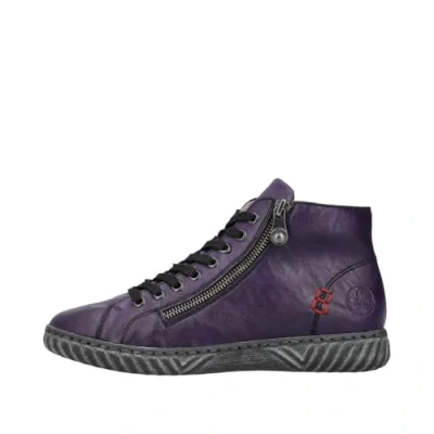 Image of Rieker N0921 Women&#039;s lightweight blackberry lace up ankle boots (Blackberry, UK Footwear Size System, Adult, Women, Numeric, Medium, 4)