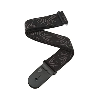 Image of D&#039;Addario Accessories Guitar Strap Electric Strap, Acoustic &amp; Bass Woven Black/Gray Tattoo