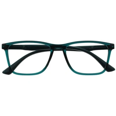 Image of OPULIZE NYX Blue Light Blocking Reading Glasses Anti Glare Computer and Gaming Eyewear UV Eyestrain Protection Rectangular Frame Turquoise Men Women + 2.00