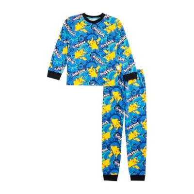 Image of Pokémon Boys Pyjamas Long Pikachu Anime Gifts for Older Kids Official Pokemon Merchandise Clothing 8 9 Years Blue