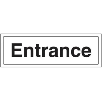 Image of V Safety Entrance Door Sign 300mm x 100mm 1mm Rigid Plastic