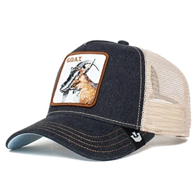 Image of Goorin Bros. Men&#039;s The Farm Kappe aus Netzstoff für Damen und Herren Baseball Cap, Trucker Goat Charcoal #27773, One Size