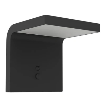 Image of Eglo LED Outdoor Wall lamp Spiante, Solar Light with Motion Detector, Outside Porch Lighting Made of Black Plastic, IP44