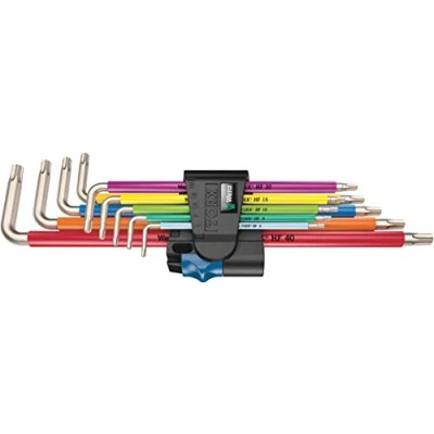 Image of Wera 3967/9 TX SXL Multicolour holding function Stainless TORX® L key set, TX8 TX40, 9pc, 05022689001