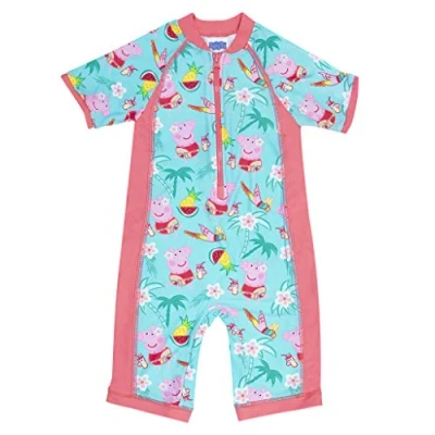 Image of Peppa Pig Tropical Pattern Swimsuit, Baby Girls, Multicoloured, Official Merchandise 18 24 Months