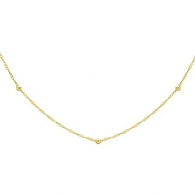 Image of Carissima Gold Women&#039;s 9ct Yellow Diamond Cut Twist and Ball Curb Chain Necklace of 41cm/16&quot;
