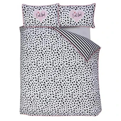 Image of Rapport Home Dalmation Duvet Cover Set, Polycotton, Black, King