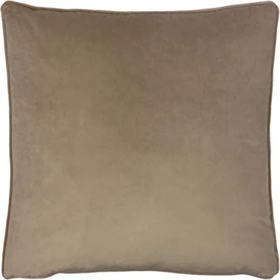 Image of Evans Lichfield Opulence Soft Velvet Piped Feather Filled Cushion Beige One Size