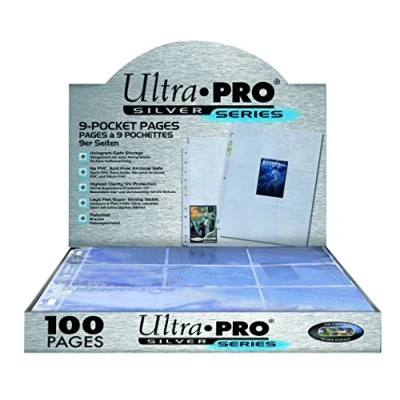 Image of (Silver Page 100ct) Ultra Pro 9 Pocket Silver Series Protector for Standard Size Cards
