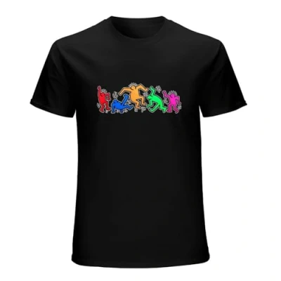 Image of DOYEFZQC Men&#039;s Funny Kei%Th Har%Ing T Shirt Short Sleeve Black XXL