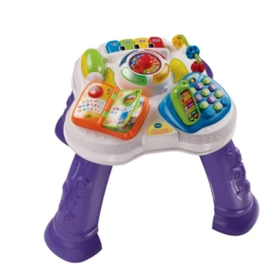 Image of VTech Play and Learn Baby Activity Table, Centre, Educational Musical Toy with Shape Sorting, Sound Music Styles for Babies Toddlers From 6 Months+, Purple,135 x 490 410 mm