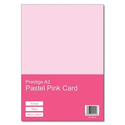 Image of Prestige A2 Pastel Pink 180gsm Craft Card x 10 Sheets (594mm 420mm)