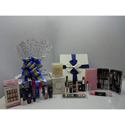 Image of Glory Cosmetics Make Up Bundle For Women, Gift Hamper, By Invitation Micheal Bubble Scented Candle, Bundle, Manicure Tool Kit Nails Black