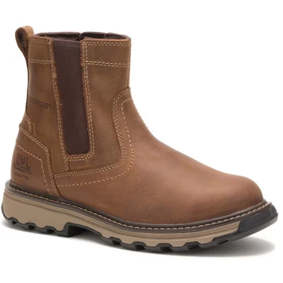 Image of Caterpillar Men&#039;s Pelton St S1 P HRO SRA Ankle Boot, Dark Beige, 8 UK