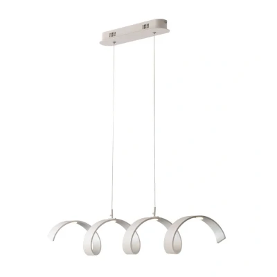 Image of Helix Integrated LED Swirl Effect Bar Pendant, White, Silver, 4000K