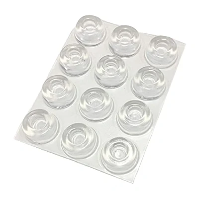 Image of 12 x Rubber Feet Self Adhesive Bumper Pads Buffer Transparent Door Stop Damper Silicone Protective Elastic Furniture for