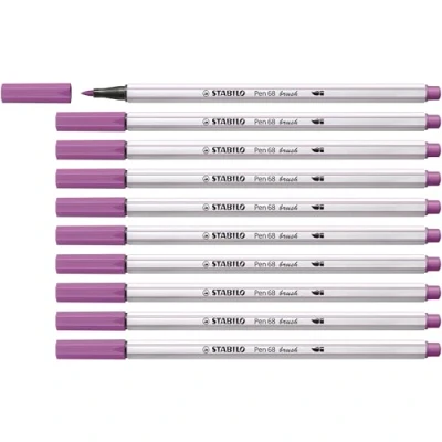 Image of Premium Fibre Tip Pen with brush STABILO 68 Pack of 10 Plum