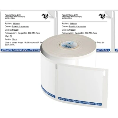 Image of Dymo 2187328 LabelWriter Veterinary Prescription Labels 54 x 70mm