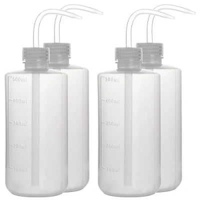 Image of stonylab Wash Bottle, 4 Packs Plastic Squeeze LDPE with Narrow Mouth (500 ml, Packs)