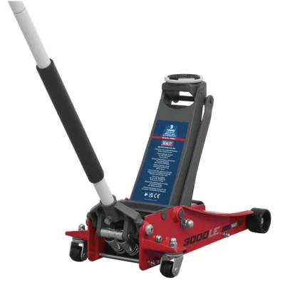 Image of Sealey Trolley Jack 3tonne Low Profile Rocket Lift Red