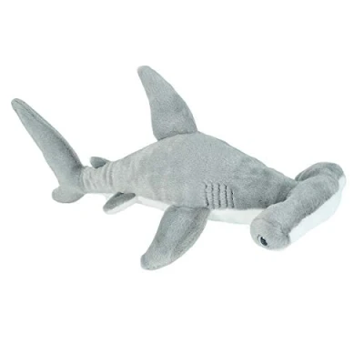 Image of Wild Republic Hammerhead Shark Plush Soft Toy, Cuddlekins Cuddly Toys, Gifts for Kids 20 cm , Grey