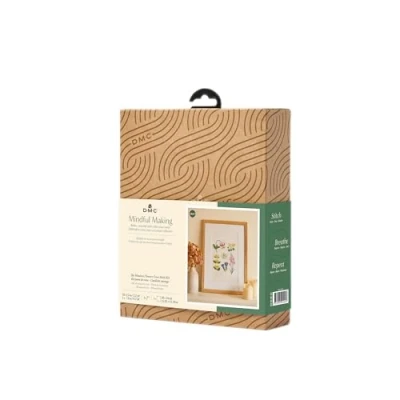 Image of DMC Meadow Flowers Cross Stitch Kit, Includes 11 Skeins of Stranded Cotton, 14ct Aida Fabric, Embroidery Needle and Instructions