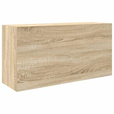 Image of vidaXL Bathroom Wall Cabinet Engineered Wood Storage Organizer 80x25x40cm Modern Sonoma Oak Shelving for Bathrooms/Kitchens/Bedrooms