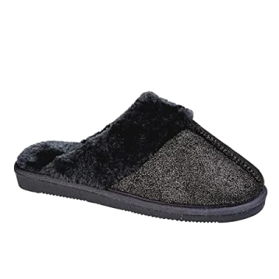 Image of Sleepers Juliet Cuff Mule Slipper Womens Black Size UK 3