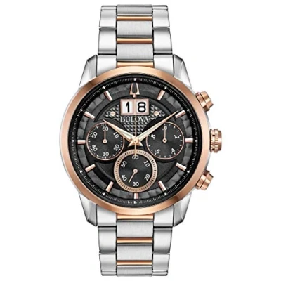 Image of Bulova Mens Chronograph Quartz Watch with Stainless Steel Strap 98B335