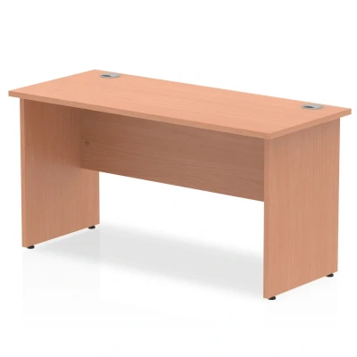 Image of Impulse 1400 x 600mm Straight Office Desk Beech Top Panel End Leg