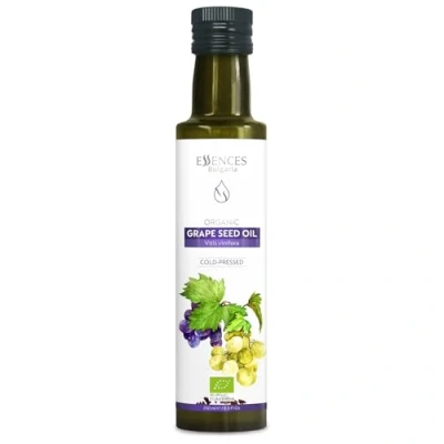 Image of Essences Bulgaria Organic Grape Seed Oil 250ml 100% Natural Cold Pressed Extra Premium Quality Excellent Taste Dips Salads No Additives or Preservatives Non GMO Vegan