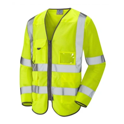 Image of Leo Workwear Burrington S20 Coolviz Airflow Mesh Hi Vis Sleeved Superior Waistcoat, 6XL, Yellow