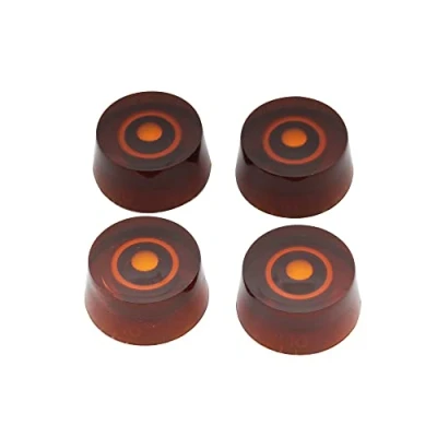 Image of Musiclily Basic Metric Speed Knobs Tone Volume Control for Epiphone Les Paul SG Electric Guitar, Amber with White Number (Set of 4)