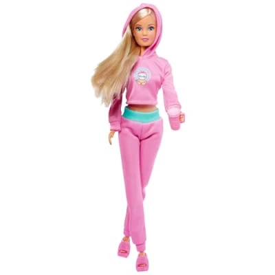 Image of Simba 105733561 Steffi Love Relax, Dressing Doll in Fashionable Jogging Suit, with Drink, Tablet and Cool Shoes, 29 cm, from 3 Years
