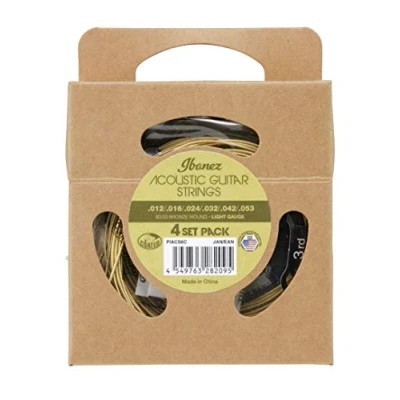Image of Ibanez PIACS6C Multipack Acoustic Guitar Strings 6 string light 4 Set Pack
