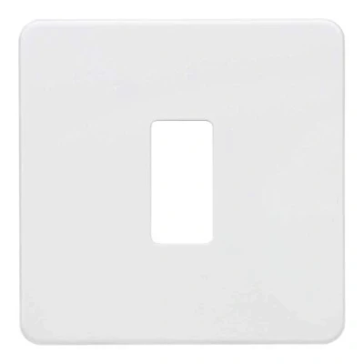 Image of KnightsBridge Screwless 1G grid faceplate matt white