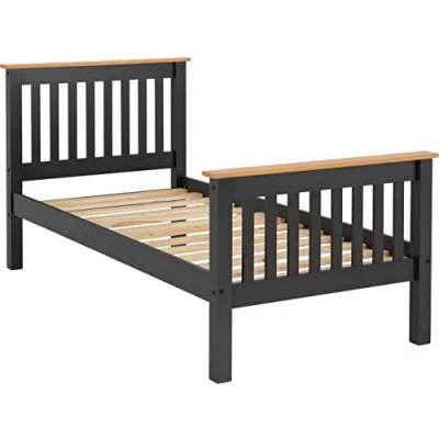 Image of Seconique Monaco 3&#039; Single High End Bed in Grey/Oak Effect