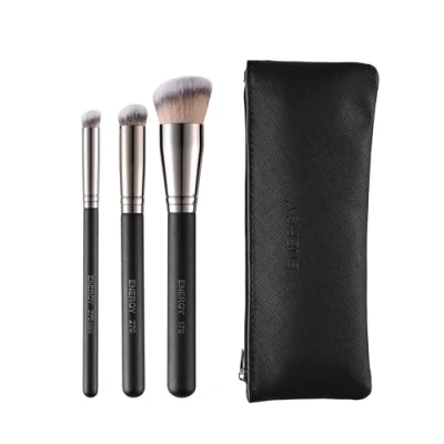 Image of ENERGY 3 in 1 Angled Flat Top Foundation Brush, Concealer Makeup Brush Set, Travel for Liquid, Cream, Powder