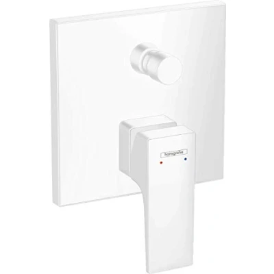 Image of hansgrohe Metropol 32545700 Single Lever Bath Mixer Tap Flush Mounted with Handle Matt White