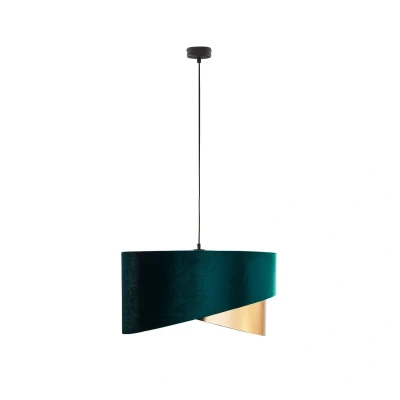Image of Tercino 50cm Cylindrical Pendant Ceiling Light Navy Blue, Gold 3xE27