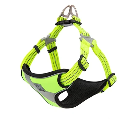 Image of Dog Harness Safety Vest Step in Style Reflective Adjustable Comfortable TLH5991(Neon Yellow,S)