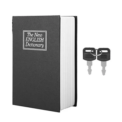 Image of Book Safe Box, Secret Dictionary Hidden Cash Money Jewelry Case with 2 keys