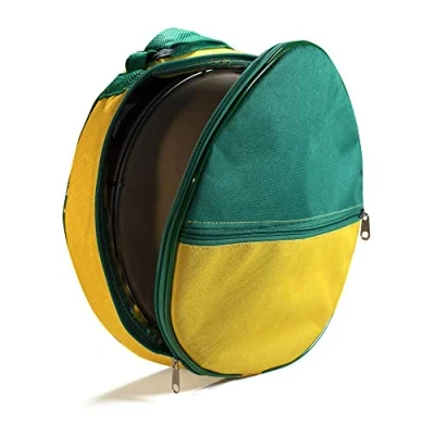 Image of Heavy Duty Holder Bag for Pandeiro Drum Tambourine Samba Brasil Music Instruments 12&quot; Green/Yellow