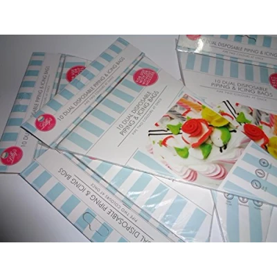 Image of 10 Dual Disposable Piping Icing Bags Pipe Two Colours At Once