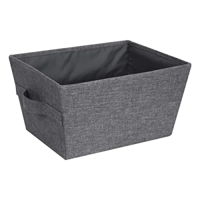 Image of Bigso Box of Sweden Foldable Storage for Home and Shelves Small Fabric Basket with Easy Carry Handles Bin Blankets, Towels, Toys More Grey